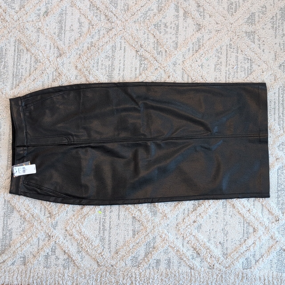 Gorgeous Express Black Leather Pencil Skirt (Faux / Vegan Leather)